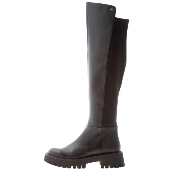 MICHAEL KORS donna stivale sopra il ginocchio Asher in pelle e scuba NERO con zip