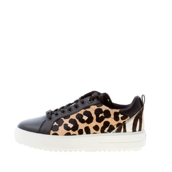 MICHAEL KORS donna sneaker Emmett in pelle NERO e cow-hair maculato