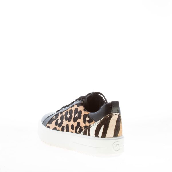 MICHAEL KORS donna sneaker Emmett in pelle NERO e cow-hair maculato - immagine 3