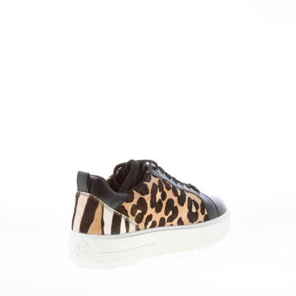 MICHAEL KORS donna sneaker Emmett in pelle NERO e cow-hair maculato - immagine 4