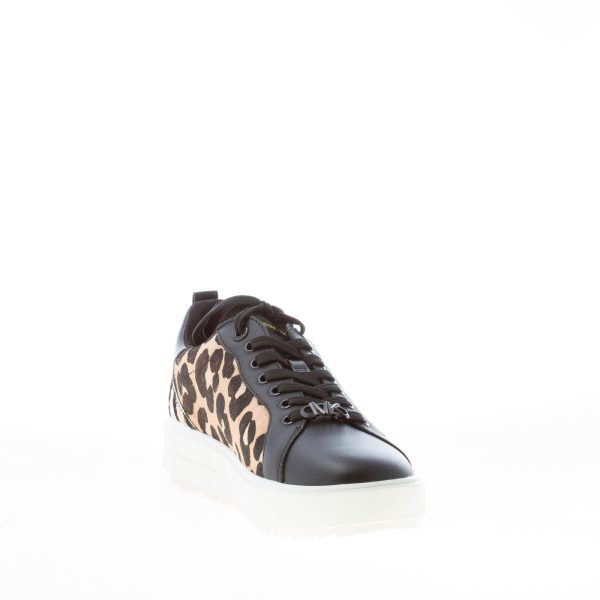 MICHAEL KORS donna sneaker Emmett in pelle NERO e cow-hair maculato - immagine 6
