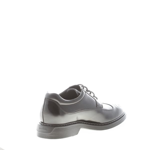 HOGAN uomo H576 scarpa derby in pelle NERO con medallion toe. Suola gomma - immagine 4