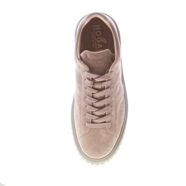 HOGAN uomo H645 sneaker H-STRIPES in camoscio MARRONE TORTORA - immagine 6