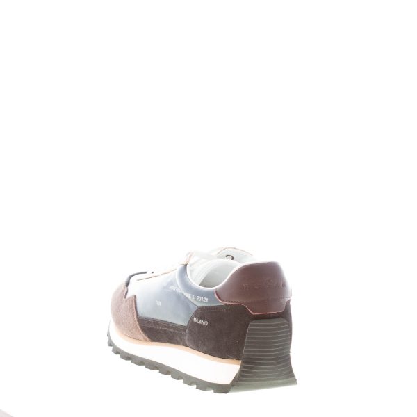 HOGAN uomo H671 sneaker 86er in pelle BLU e camoscio MARRONE e nero - immagine 3