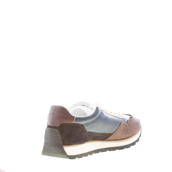 HOGAN uomo H671 sneaker 86er in pelle BLU e camoscio MARRONE e nero - immagine 4