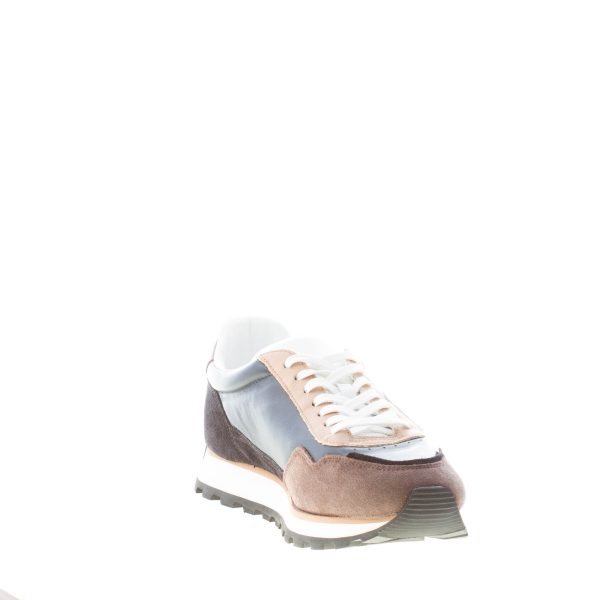 HOGAN uomo H671 sneaker 86er in pelle BLU e camoscio MARRONE e nero - immagine 6