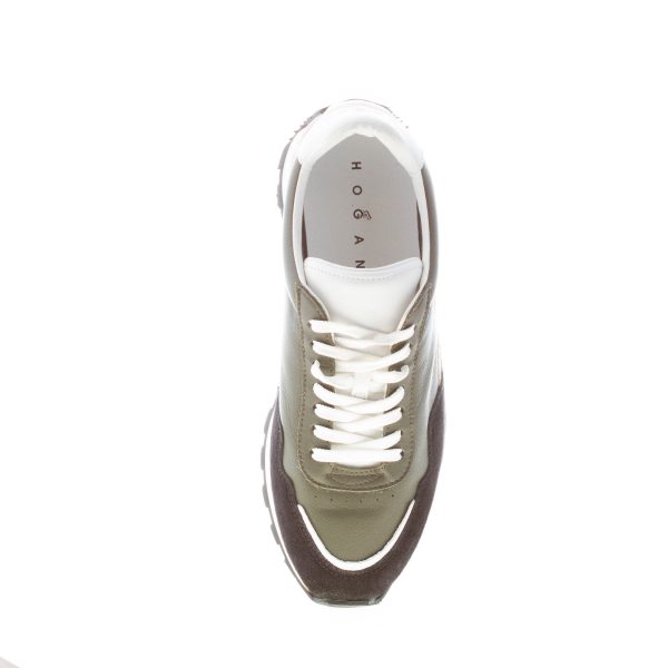 HOGAN uomo H671 sneaker 86er in pelle VERDE e camoscio NERO - immagine 6