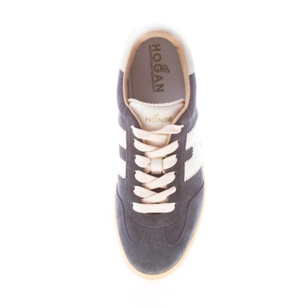 HOGAN donna H647 Cool sneaker in camoscio BLU più bianco - immagine 7
