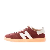 HOGAN donna H647 Cool sneaker in camoscio BORDEAUX più bianco