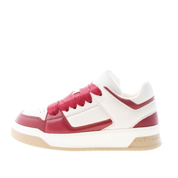 HOGAN donna H667 sneaker Chamallow in pelle AVORIO e BORDEAUX
