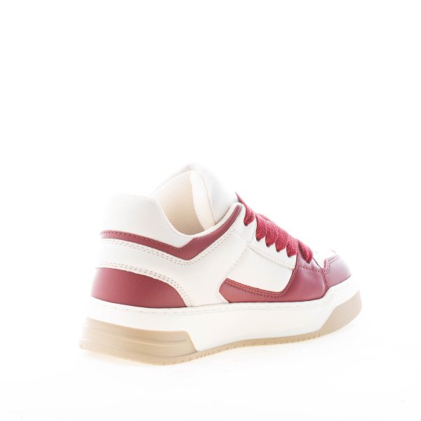 HOGAN donna H667 sneaker Chamallow in pelle AVORIO e BORDEAUX - immagine 4