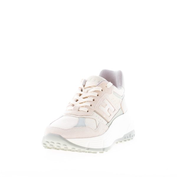 HOGAN donna H669 sneaker HI FI in camoscio BEIGE e GRIGIO - immagine 2