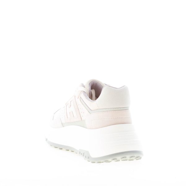 HOGAN donna H669 sneaker HI FI in camoscio BEIGE e GRIGIO - immagine 3