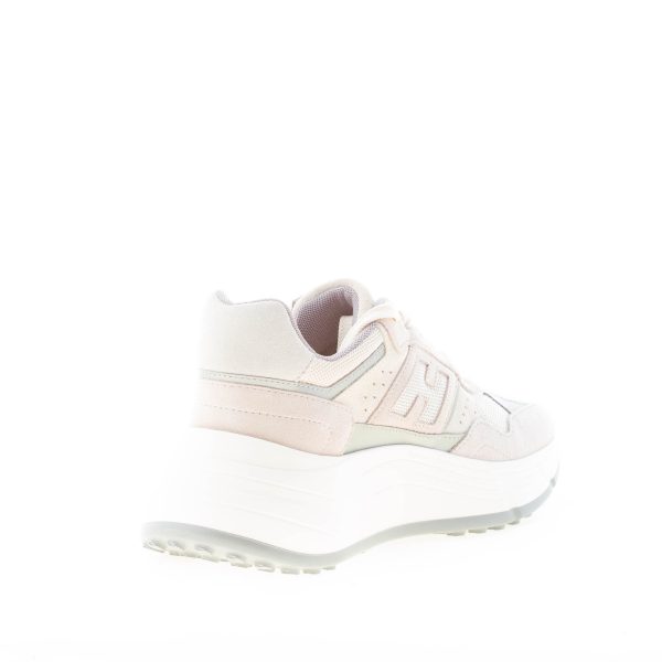 HOGAN donna H669 sneaker HI FI in camoscio BEIGE e GRIGIO - immagine 4