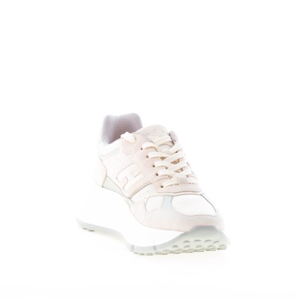 HOGAN donna H669 sneaker HI FI in camoscio BEIGE e GRIGIO - immagine 6