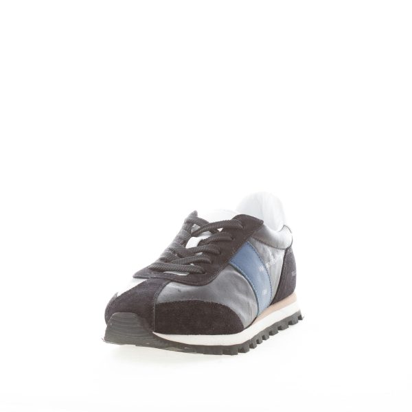 HOGAN donna H671 sneaker 86er in pelle e camoscio NERO e blu - immagine 2