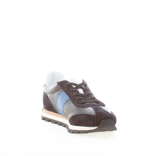 HOGAN donna H671 sneaker 86er in pelle e camoscio NERO e blu - immagine 6