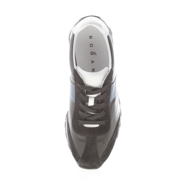 HOGAN donna H671 sneaker 86er in pelle e camoscio NERO e blu - immagine 7