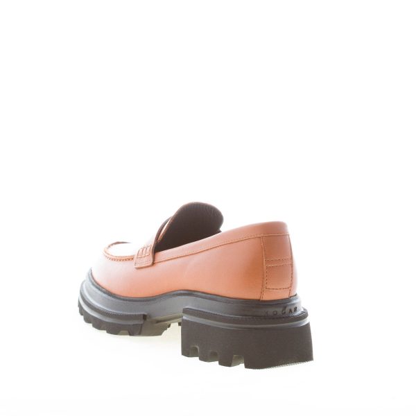 HOGAN donna H674 mocassino 10-Storey in pelle CUOIO con mascherina. Tacco 5,5 cm - immagine 3