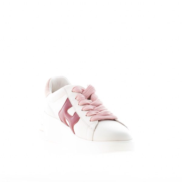 HOGAN donna Rebel sneaker in pelle AVORIO BORDEAUX e ROSA - immagine 6