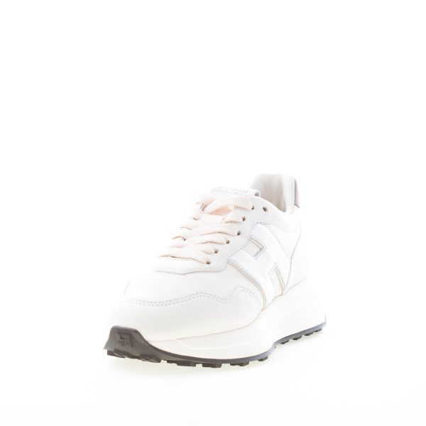 HOGAN donna sneaker H641 in pelle AVORIO più ARGENTO - immagine 2