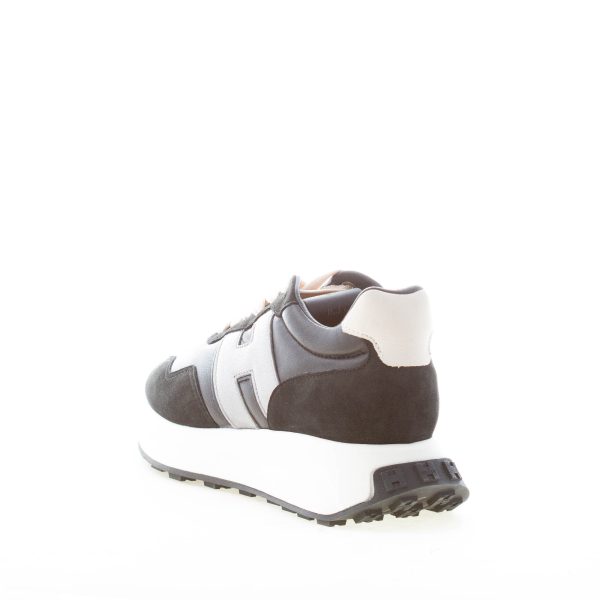 HOGAN donna sneaker H641 in pelle NERO più ARGENTO - immagine 3