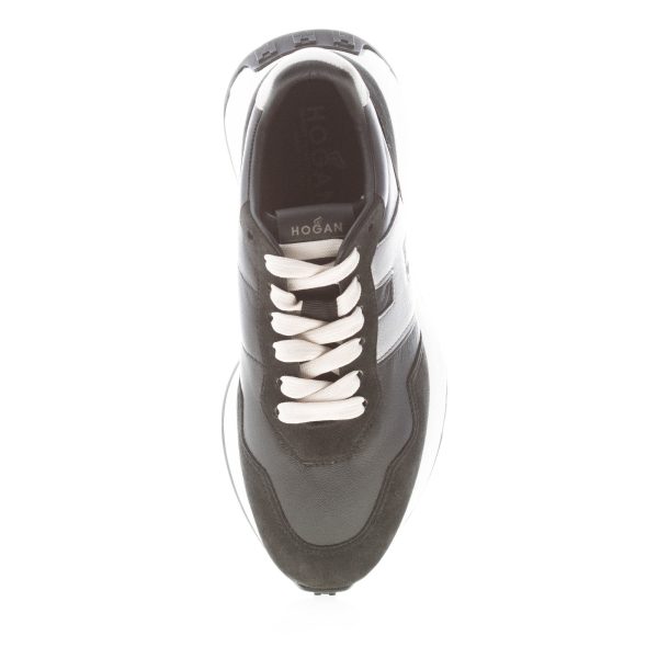 HOGAN donna sneaker H641 in pelle NERO più ARGENTO - immagine 7