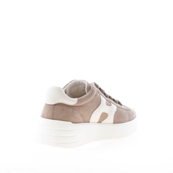 HOGAN donna sneaker Rebel H562 in camoscio TORTORA più bianco - immagine 4