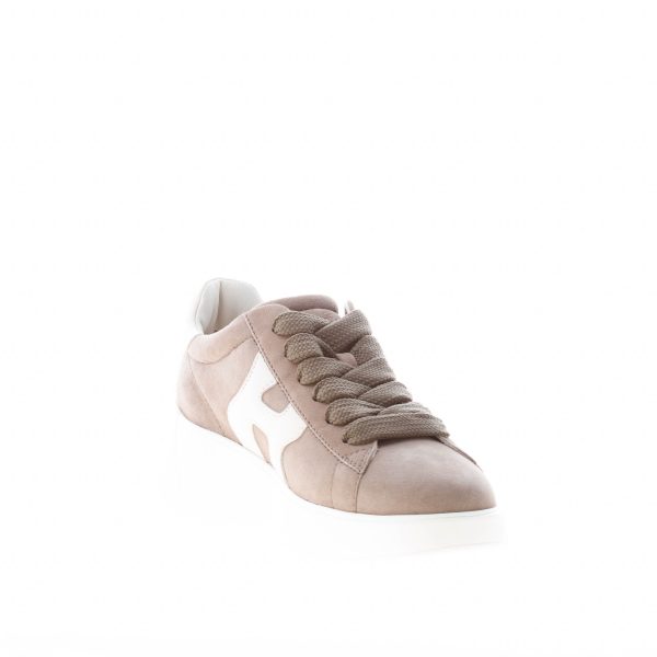 HOGAN donna sneaker Rebel H562 in camoscio TORTORA più bianco - immagine 6