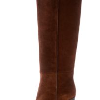 LE PEPE' donna stivale slip-on in camoscio CIOCCOLATO. Tacco 8 cm