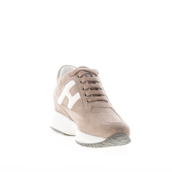 HOGAN donna Interactive sneaker in camoscio MARRONE con H laminata - immagine 6