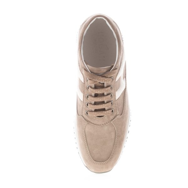 HOGAN donna Interactive sneaker in camoscio MARRONE con H laminata - immagine 7
