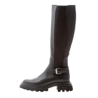 HOGAN donna H674 Stivale Chelsea 10-Storey in pelle NERO con fibbia. Tacco 5,5 cm