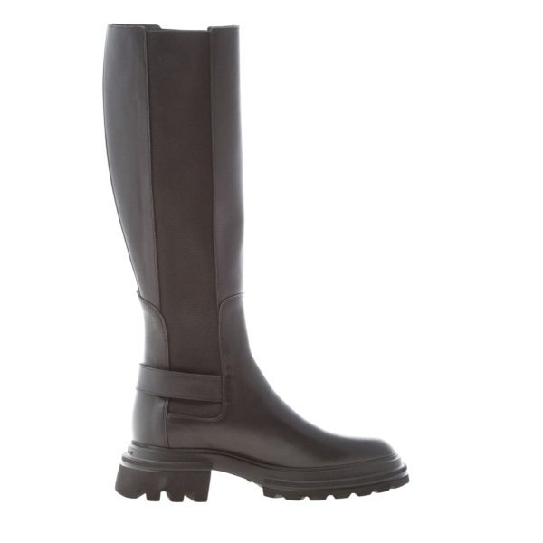 HOGAN donna H674 Stivale Chelsea 10-Storey in pelle NERO con fibbia. Tacco 5,5 cm - immagine 4