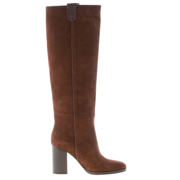 LE PEPE' donna stivale slip-on in camoscio CIOCCOLATO. Tacco 8 cm - immagine 4