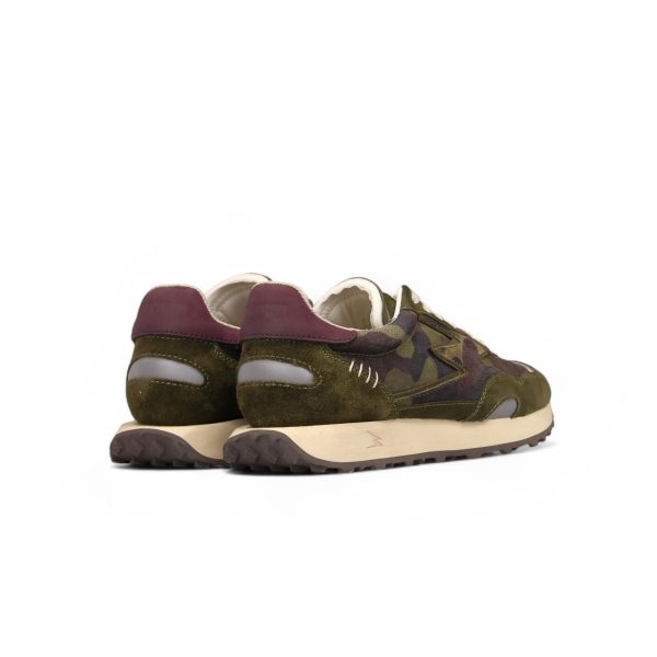 MOACONCEPT uomo sneaker Hype 114 in camoscio VERDE CAMOUFLAGE e bordeaux - immagine 3