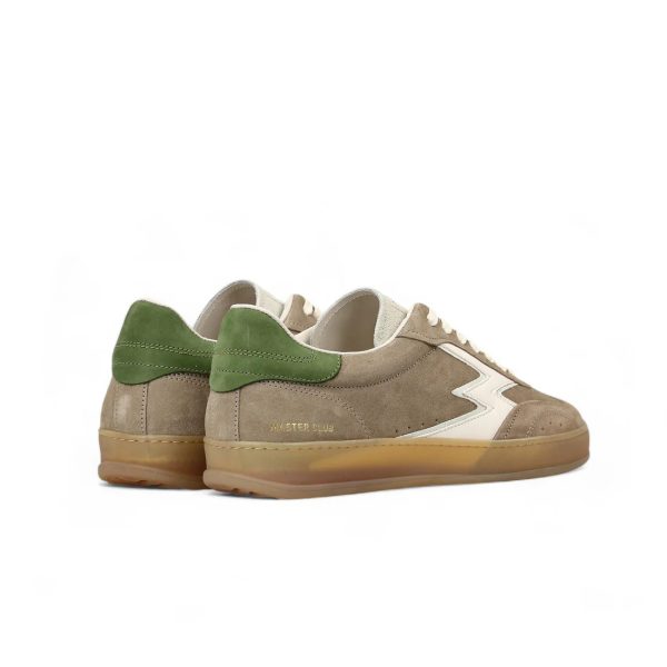 MOACONCEPT uomo sneaker Club 070 in camoscio TABACCO più bianco - immagine 3