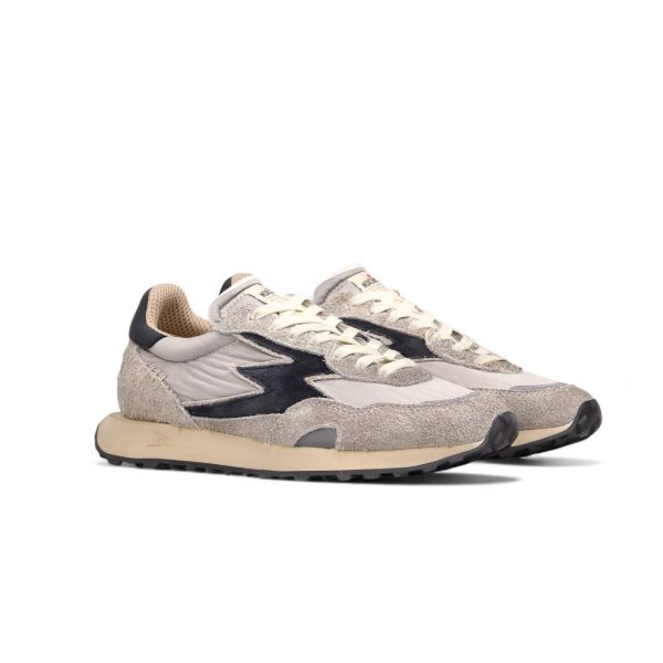 MOACONCEPT uomo sneaker Hype 106 in camoscio graffiato e nylon GRIGIO più nero - immagine 2