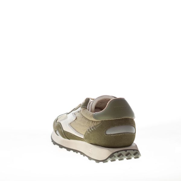 MOACONCEPT uomo sneaker Hype 030 in camoscio e tessuto VERDE MILITARE più off white - immagine 3