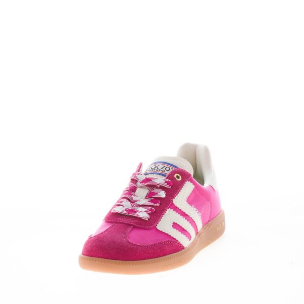 BACK 70 donna sneaker Ghost 11 in tessuto e camoscio CHERRY più latte - immagine 2