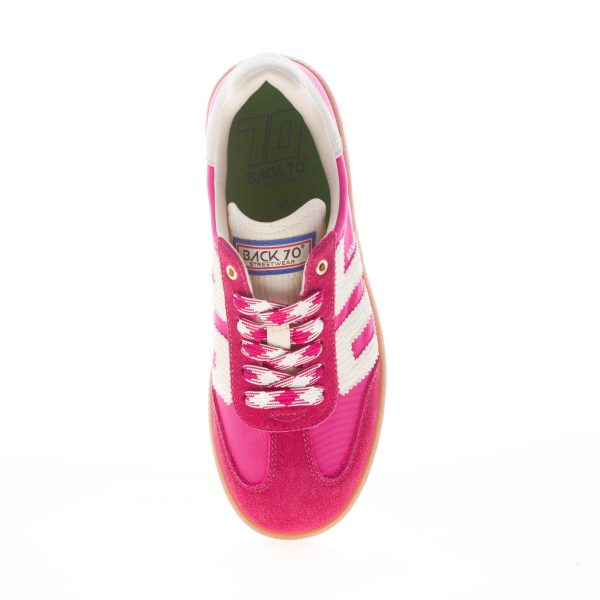 BACK 70 donna sneaker Ghost 11 in tessuto e camoscio CHERRY più latte - immagine 5