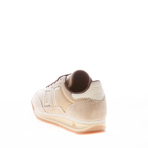 BACK 70 donna sneaker Barkley Jogger Z01 in pelle e camoscio BEIGE più latte - immagine 3