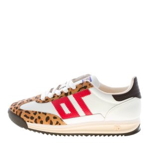 BACK 70 donna sneaker Barkley Strike 06 in pelle BIANCO e pony ANIMALIER