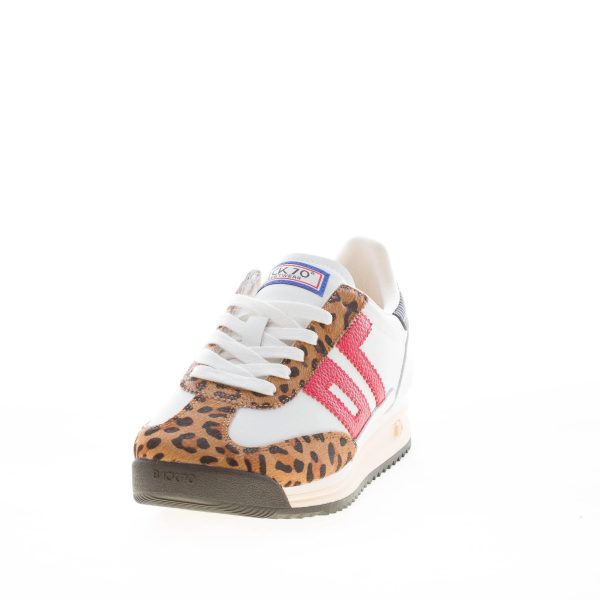 BACK 70 donna sneaker Barkley Strike 06 in pelle BIANCO e pony ANIMALIER - immagine 2