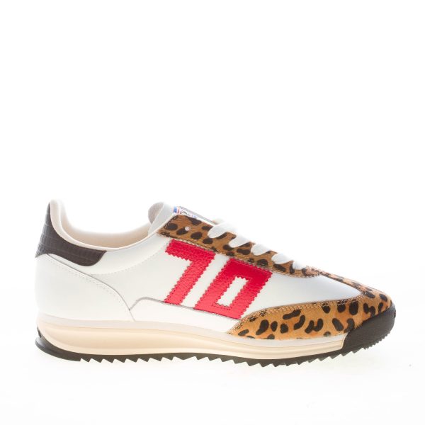 BACK 70 donna sneaker Barkley Strike 06 in pelle BIANCO e pony ANIMALIER - immagine 4
