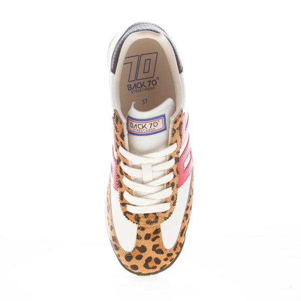 BACK 70 donna sneaker Barkley Strike 06 in pelle BIANCO e pony ANIMALIER - immagine 5