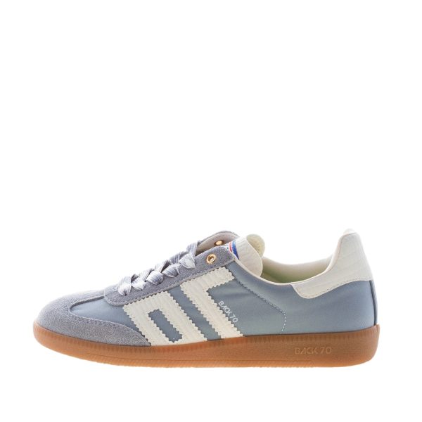BACK 70 donna sneaker Ghost 16 in tessuto e camoscio CELESTE più bianco