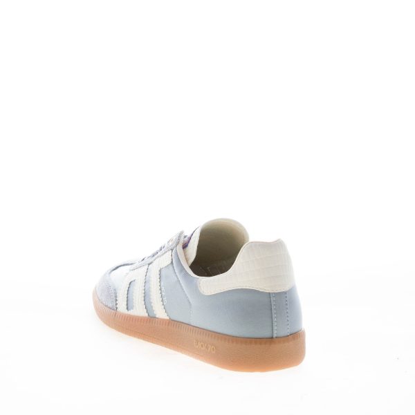 BACK 70 donna sneaker Ghost 16 in tessuto e camoscio CELESTE più bianco - immagine 3