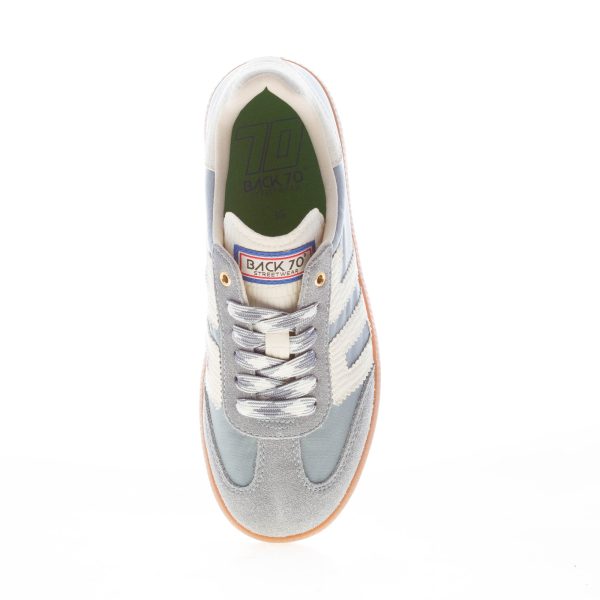 BACK 70 donna sneaker Ghost 16 in tessuto e camoscio CELESTE più bianco - immagine 5