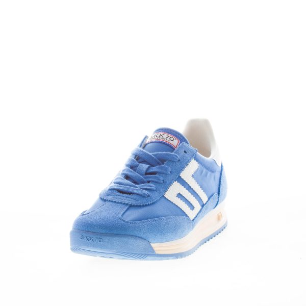 BACK 70 uomo sneaker Barkley Jogger in tessuto e camoscio BLUETTE più bianco - immagine 2